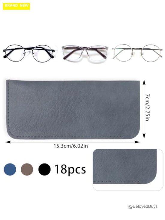 Soft Leather Eyeglass Bags - Multipurpose Portable Glasses Case for Sunglasses,